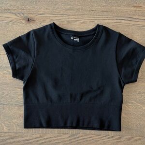 Aerie Offline Athletic Black Crop Top